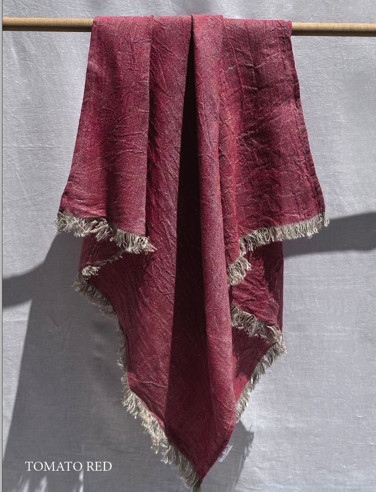 Asciugamano multiuso in lino con frange V.VM