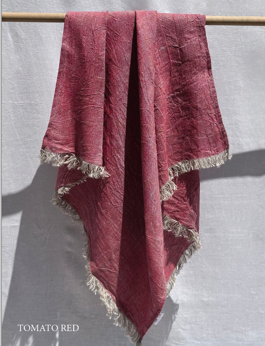 Asciugamano multiuso in lino con frange V.VM