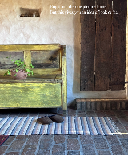 Tappeto italiano fatto a mano - Strisce arancioni - 70 cm x 250 cm