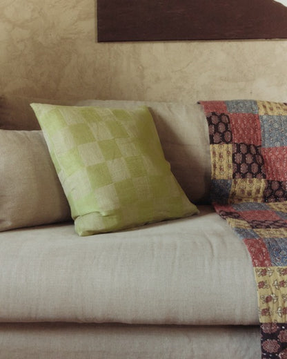 V.VM Check Linen Pillow Cover – 50cm x 50cm
