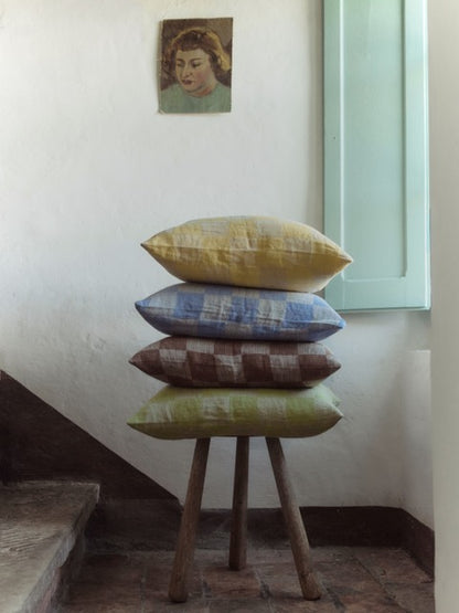 V.VM Check Linen Pillow Cover – 50cm x 50cm
