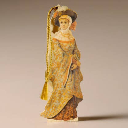 Victorian Lady in Yellow Dress Bookmark Card