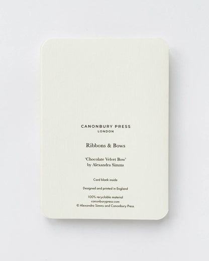 Biglietto d'auguri con fiocco in velluto al cioccolato | Biglietto di compleanno