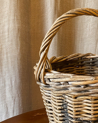 Cesta Antica Intrecciata a Mano - Cesto Portabiancheria Grande