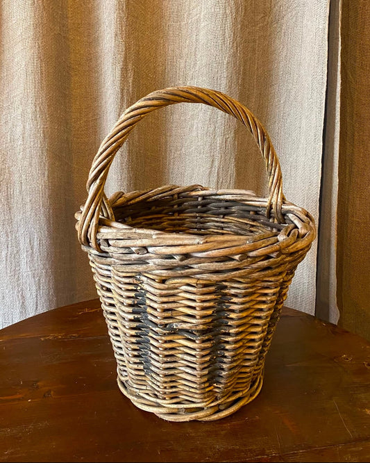 Cesta Antica Intrecciata a Mano - Cesto Portabiancheria Grande