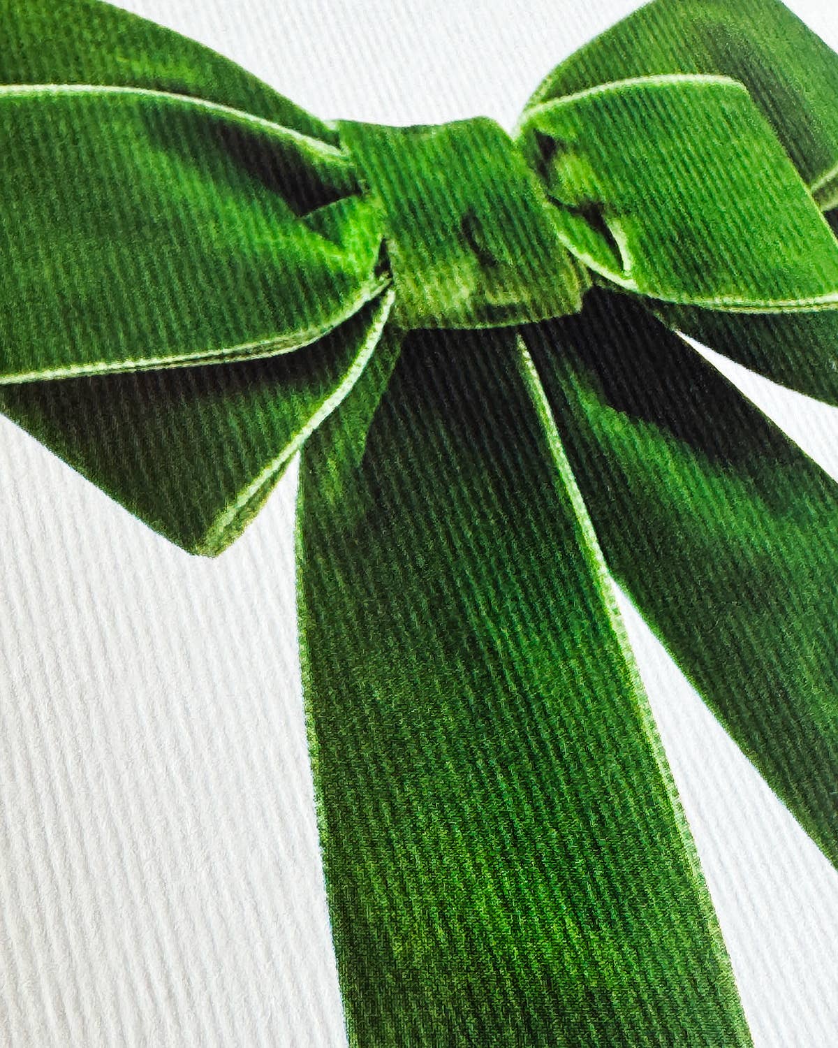 Biglietto d'auguri con fiocco in velluto verde