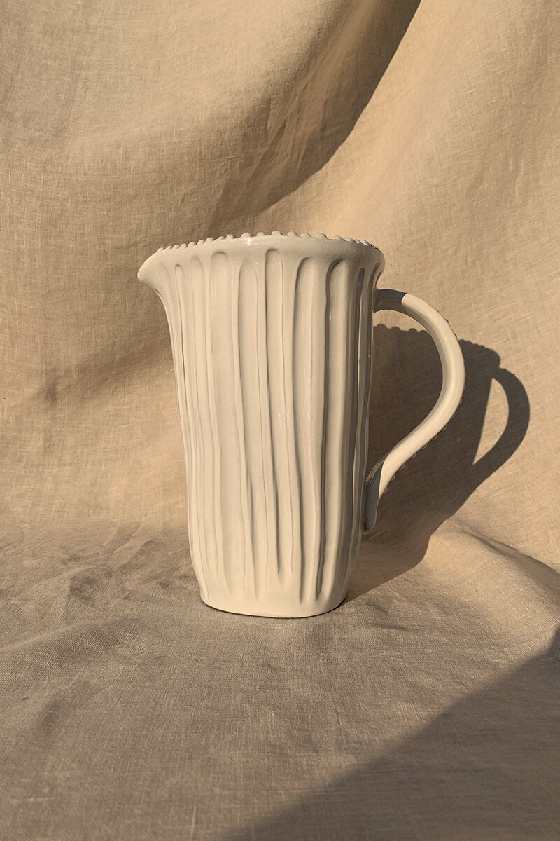 Ceramic Pitcher - Stripes & Dots Collection