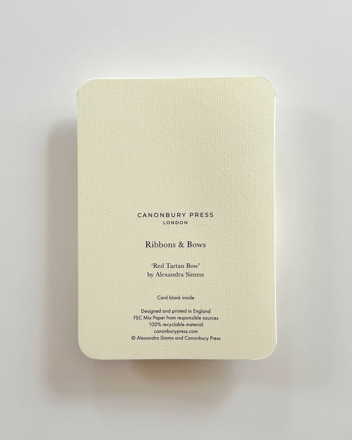 Red Tartan Bow Greeting Card