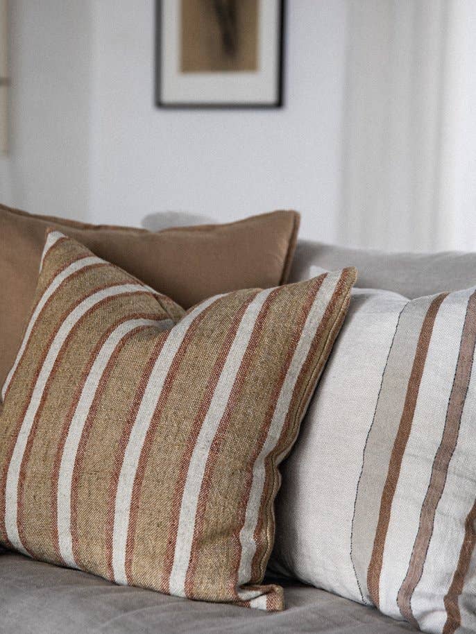 Striped Linen Cushion - 50cm x 50cm