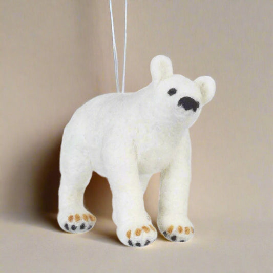 Handmade Felt Ornament - Polar Bear
