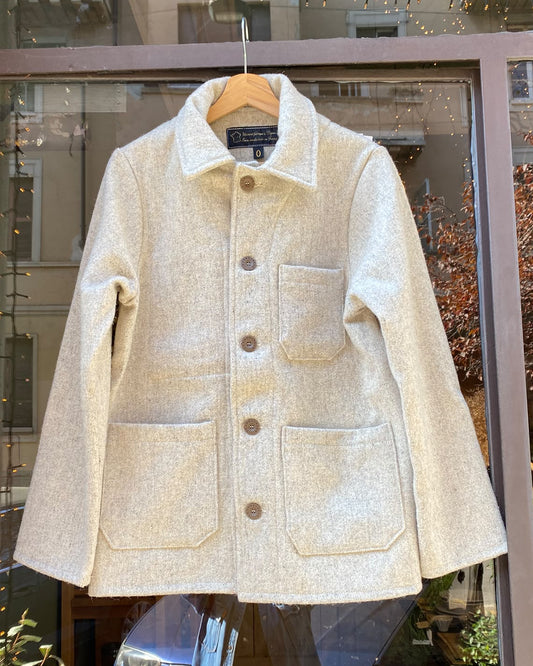 Boiled Wool Work Jacket - Beige
