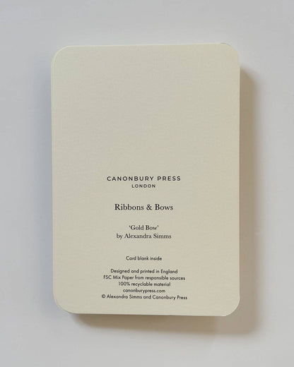 Biglietto d'auguri con fiocco dorato | Biglietto di compleanno | Biglietti di lusso