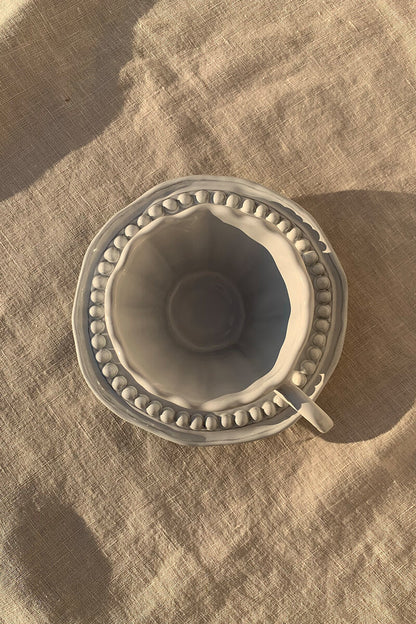 Tazza da caffè espresso e piattino in ceramica - Collezione Stripes &amp; Dots