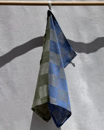 Strofinaccio in lino a quadri bicolore V.VM