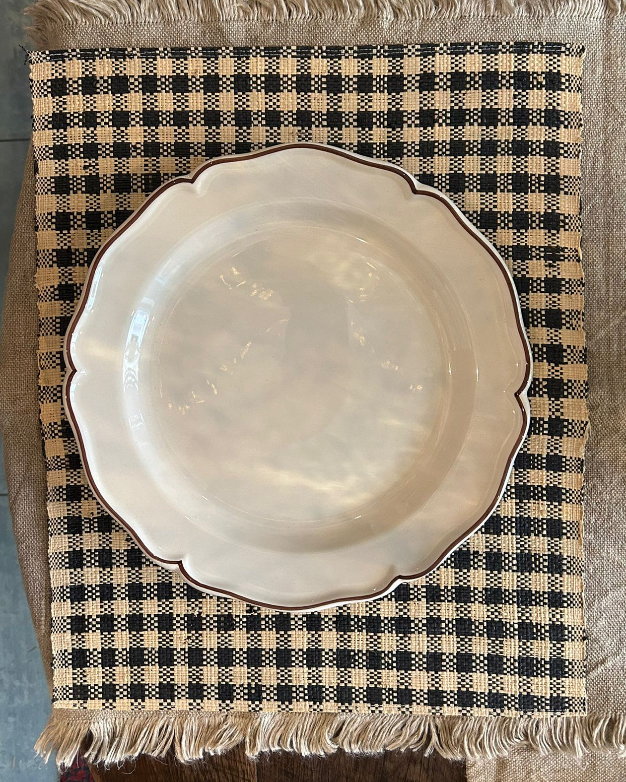 Tovaglietta americana tessuta a mano - Motivo a quadri blu