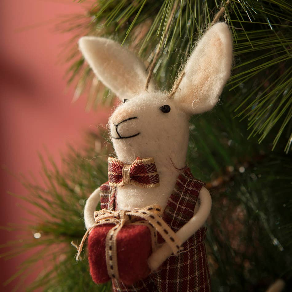 Mr. Bunny In Checkered Pants Felt Ornament