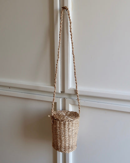 Borsa a cestino intrecciata a mano Fili con coperchio