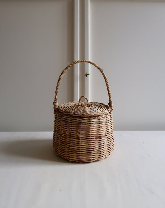 Borsa a cestino intrecciata a mano Fili con coperchio