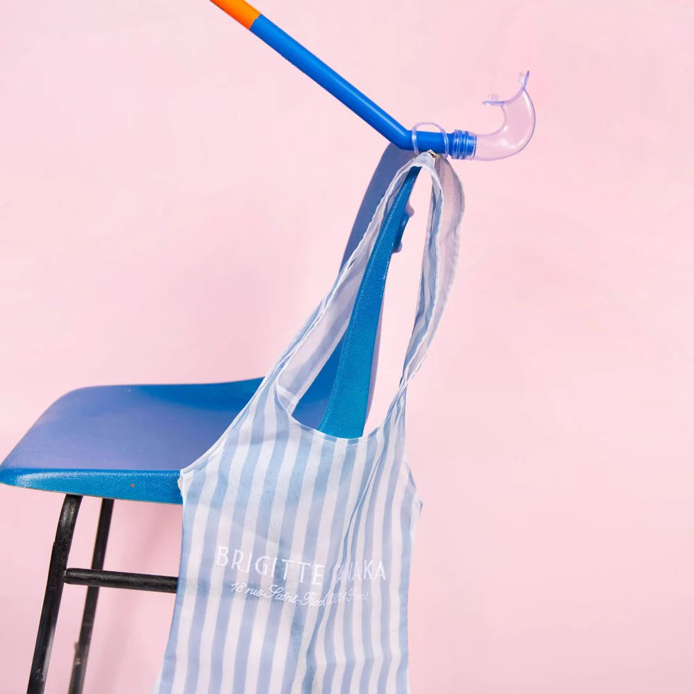 Brigitte Tanaka - Bathing Suit Blue Stripes