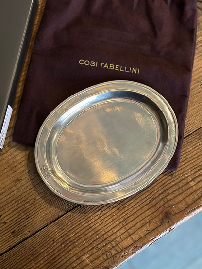 Piatto Ovale 'Orvieto' in Peltro di Cosi Tabellini - 19,5 x 15,5