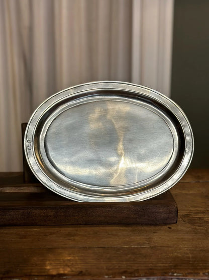 'Orvieto' Oval Platter in Pewter by Cosi Tabellini - 24 x 18,5
