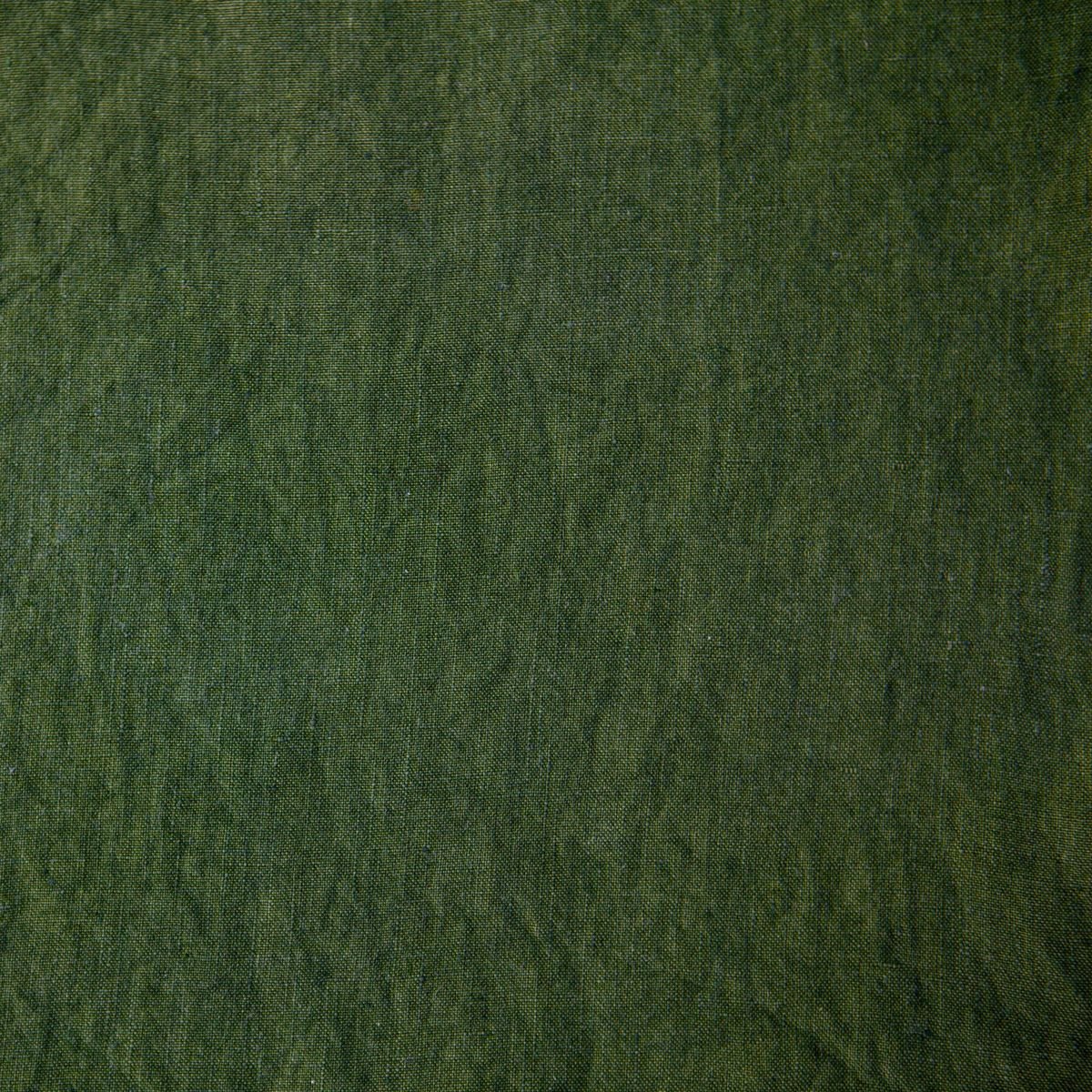Coperta ondulata in lino - Verde foresta