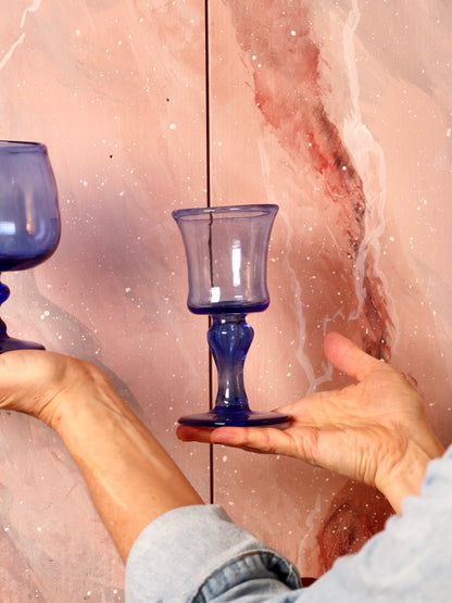 Bicchiere da vino bianco soffiato a mano - Trasparente